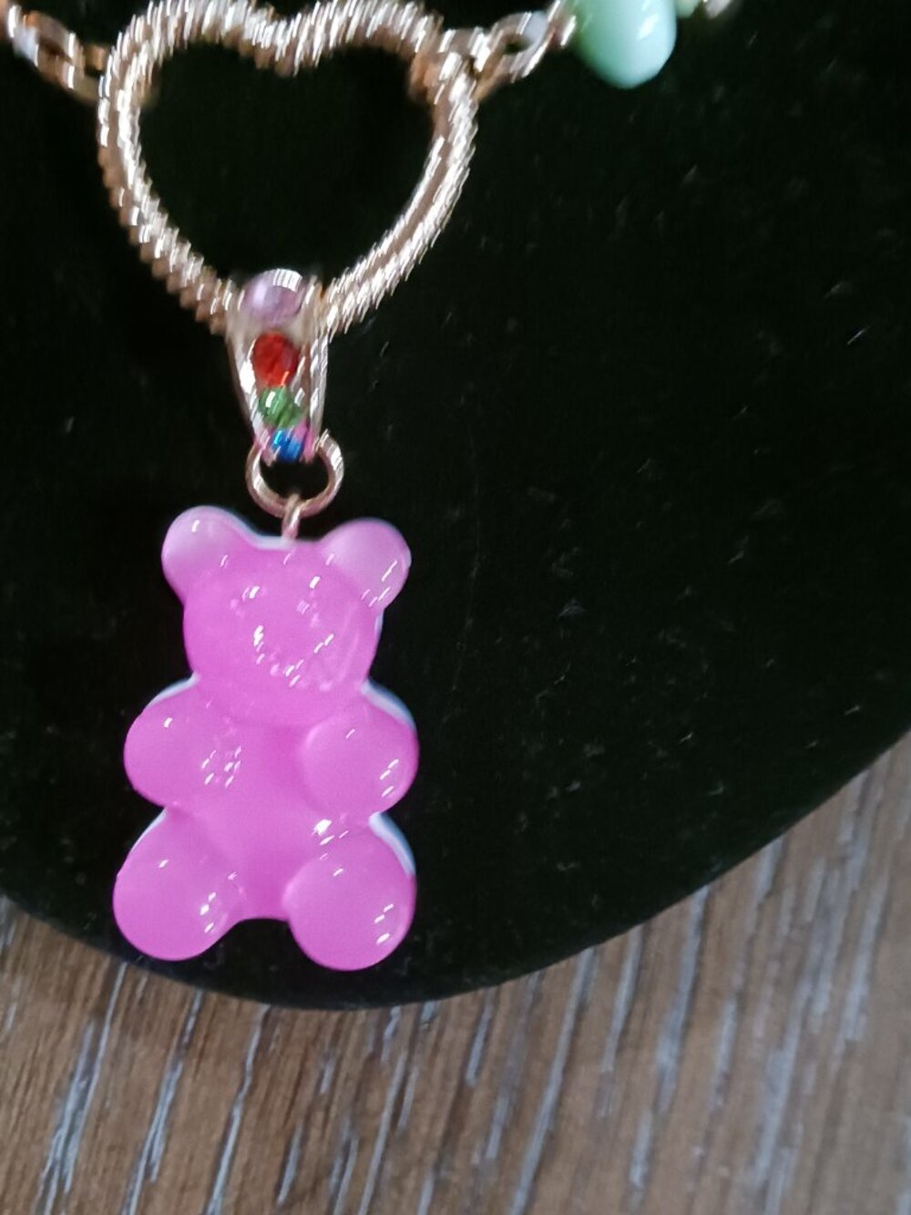 “Betsey Johnson Gummy Bear Beaded Necklace Colorful Candy” - Picture 3 of 4